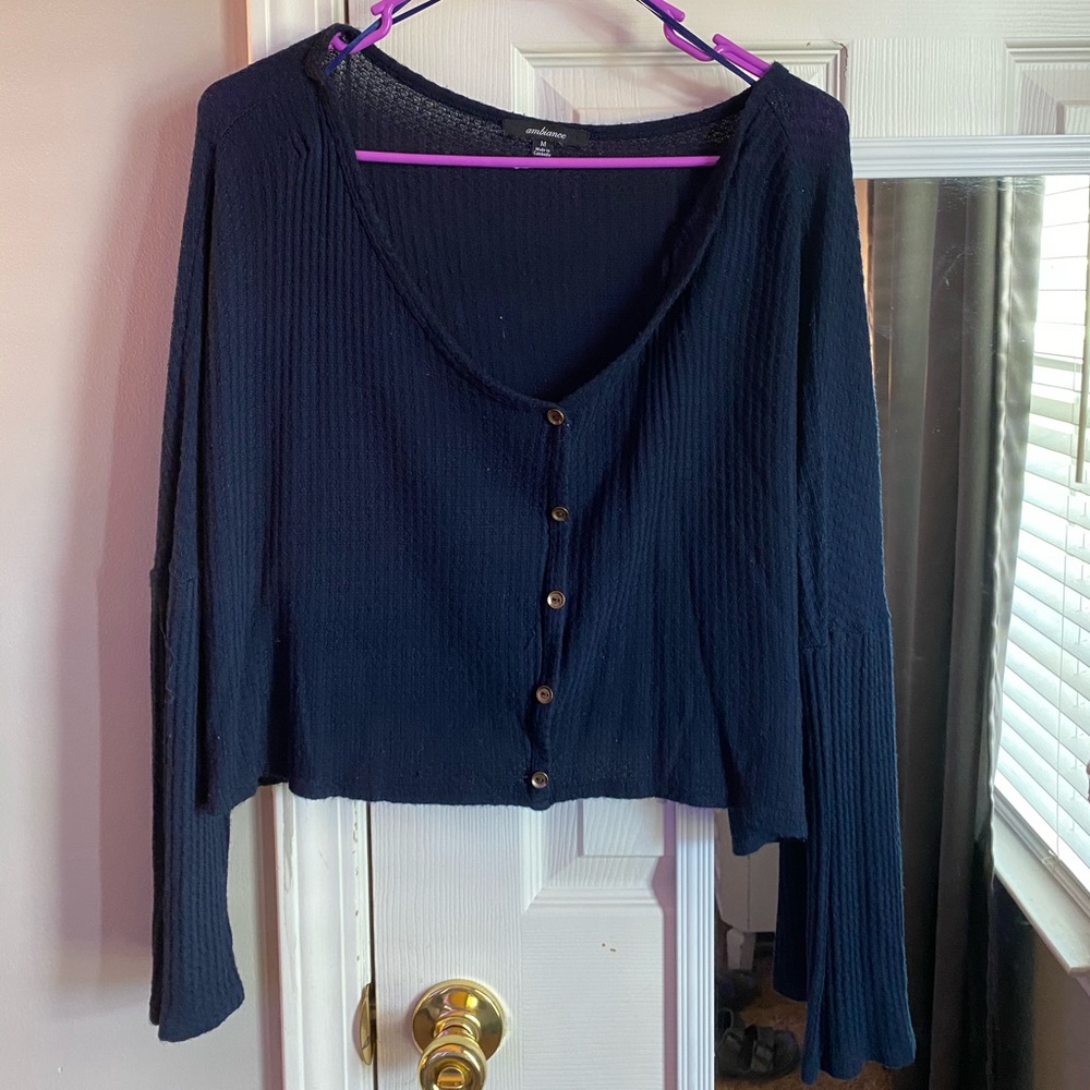 Long sleeve, crop top blouse